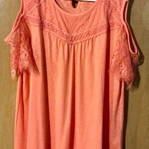 Elegant Lace Coral Women's Top